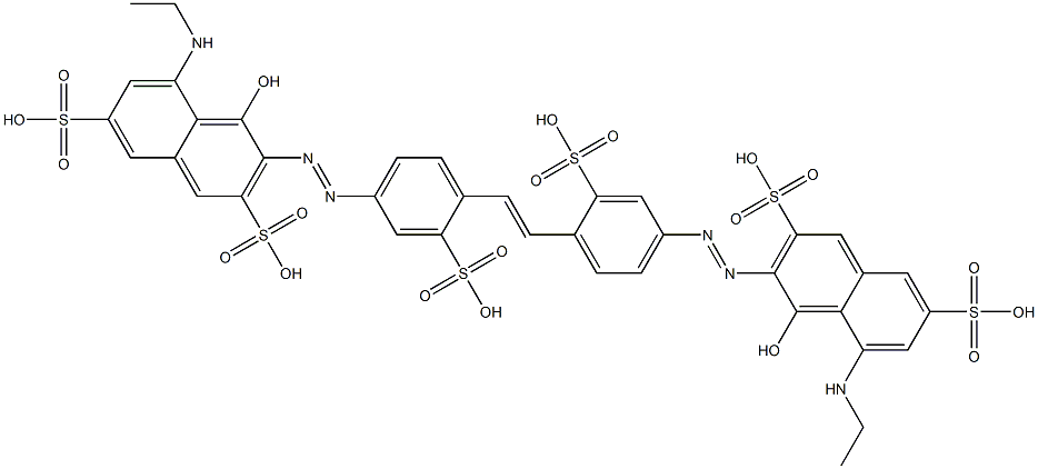 3,3'-[1,2-Ethenediylbis[(3-sulfo-4,1-phenylene)azo]]bis[5-(ethylamino)-4-hydroxy-2,7-naphthalenedisulfonic acid] Struktur