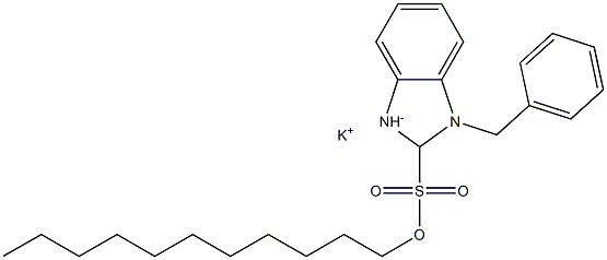 1-Benzyl-2,3-dihydro-2-undecyl-1H-benzimidazole-2-sulfonic acid potassium salt Struktur