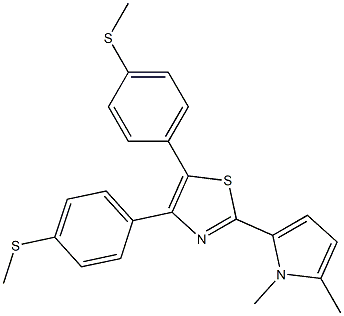 4,5-Bis(4-methylthiophenyl)-2-(1,5-dimethyl-1H-pyrrol-2-yl)thiazole Struktur