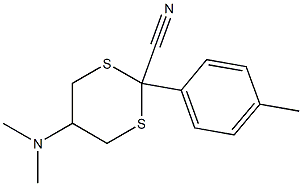 5-(Dimethylamino)-2-[4-methylphenyl]-1,3-dithiane-2-carbonitrile Struktur