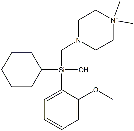 4-[[Cyclohexylhydroxy(2-methoxyphenyl)silyl]methyl]-1,1-dimethylpiperazin-1-ium Struktur