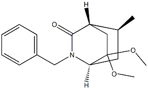 (1R,4S,5S)-2-Benzyl-7,7-dimethoxy-5-methyl-2-azabicyclo[2.2.2]octan-3-one Struktur