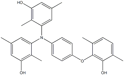 N,N-Bis(3-hydroxy-2,5-dimethylphenyl)-4-(6-hydroxy-2,5-dimethylphenoxy)benzenamine Struktur