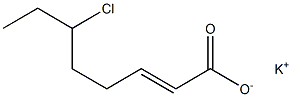 6-Chloro-2-octenoic acid potassium salt Struktur