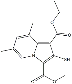 1-Ethoxycarbonyl-3-methoxycarbonyl-6-methyl-8-methylindolizine-2-thiol Struktur