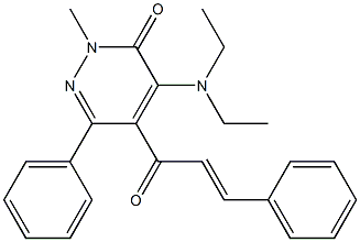 4-(Diethylamino)-5-[1-oxo-3-(phenyl)-2-propenyl]-2-methyl-6-phenylpyridazin-3(2H)-one Struktur