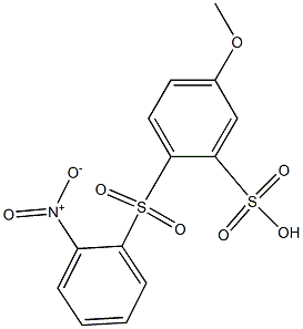 5-Methoxy-2-[(2-nitrophenyl)sulfonyl]benzenesulfonic acid Struktur