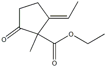 1-Methyl-2-oxo-5-ethylidenecyclopentanecarboxylic acid ethyl ester Struktur