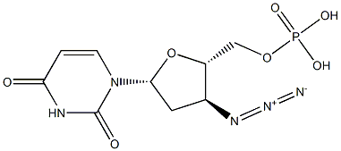 3'-Azido-2',3'-dideoxyuridine 5'-phosphoric acid Struktur