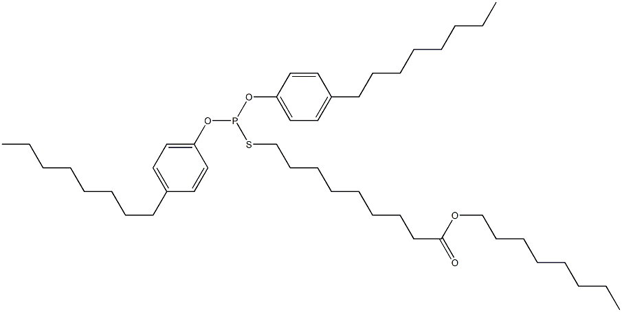 Thiophosphorous acid O,O-bis(4-octylphenyl)S-(9-octyloxy-9-oxononyl) ester Struktur