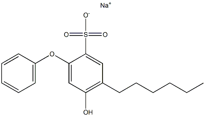 5-Hydroxy-4-hexyl[oxybisbenzene]-2-sulfonic acid sodium salt Struktur