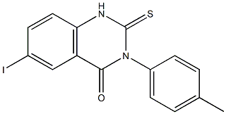 1,2-Dihydro-3-(4-methylphenyl)-6-iodo-2-thioxoquinazolin-4(3H)-one Struktur