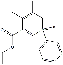 1,6-Dihydro-1-phenyl-4,5-dimethyl-3-(ethoxycarbonyl)phosphorin 1-sulfide Struktur