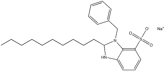 1-Benzyl-2-decyl-2,3-dihydro-1H-benzimidazole-7-sulfonic acid sodium salt Struktur