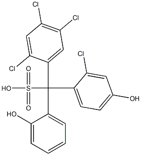 (2-Chloro-4-hydroxyphenyl)(2,4,5-trichlorophenyl)(2-hydroxyphenyl)methanesulfonic acid Struktur