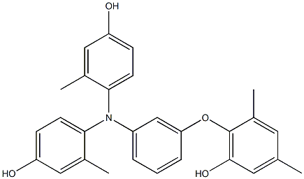 N,N-Bis(4-hydroxy-2-methylphenyl)-3-(6-hydroxy-2,4-dimethylphenoxy)benzenamine Struktur