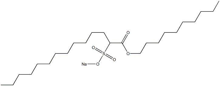 2-(Sodiosulfo)tetradecanoic acid decyl ester Struktur