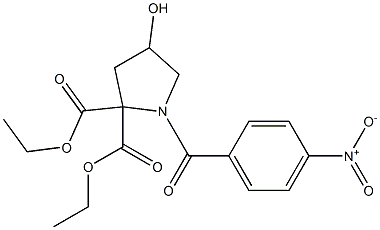 4-Hydroxy-1-(4-nitrobenzoyl)pyrrolidine-2,2-dicarboxylic acid diethyl ester Struktur