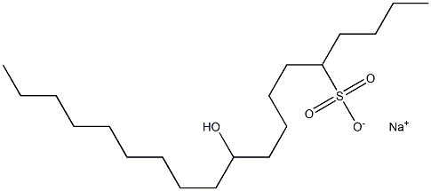 10-Hydroxynonadecane-5-sulfonic acid sodium salt Struktur