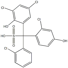 (2-Chlorophenyl)(2-chloro-4-hydroxyphenyl)(3,5-dichloro-2-hydroxyphenyl)methanesulfonic acid Struktur