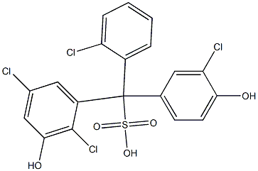 (2-Chlorophenyl)(3-chloro-4-hydroxyphenyl)(2,5-dichloro-3-hydroxyphenyl)methanesulfonic acid Struktur