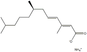 (2E,4E,7R)-3,7,11-Trimethyl-2,4-dodecadienoic acid ammonium salt Struktur