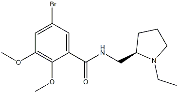 5-Bromo-2,3-dimethoxy-N-[[(2R)-1-ethyl-2-pyrrolidinyl]methyl]benzamide Struktur