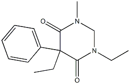 5-Ethyl-5-phenyl-2,5-dihydro-1-methyl-3-ethylpyrimidine-4,6(1H,3H)-dione Struktur