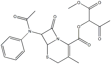 3-Methyl-8-oxo-7-phenylacetylamino-5-thia-1-azabicyclo[4.2.0]oct-2-ene-2-carboxylic acid (1-methoxycarbonyl-2-oxopropyl) ester Struktur