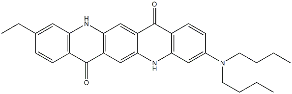 3-(Dibutylamino)-10-ethyl-5,12-dihydroquino[2,3-b]acridine-7,14-dione Struktur