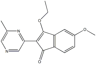 2-(6-Methylpyrazin-2-yl)-3-ethoxy-5-methoxy-1H-inden-1-one Struktur