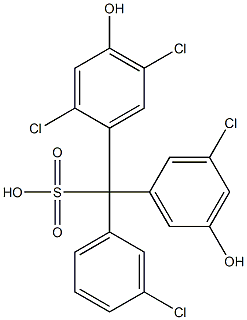 (3-Chlorophenyl)(3-chloro-5-hydroxyphenyl)(2,5-dichloro-4-hydroxyphenyl)methanesulfonic acid Struktur