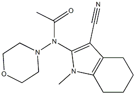 1-Methyl-2-(morpholinoacetylamino)-4,5,6,7-tetrahydro-1H-indole-3-carbonitrile Struktur