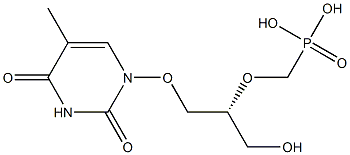 5-Methyl-1-[(R)-3-hydroxy-2-(phosphonomethoxy)propoxy]uracil Struktur