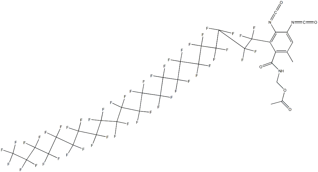 N-(Acetyloxymethyl)-2-(heptatetracontafluorotricosyl)-3,4-diisocyanato-6-methylbenzamide Struktur