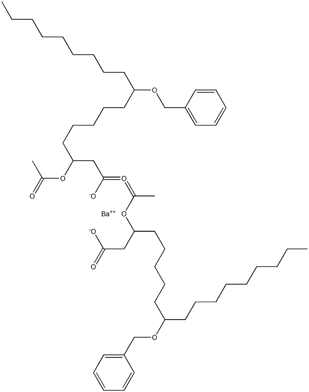 Bis(9-benzyloxy-3-acetyloxystearic acid)barium salt Struktur