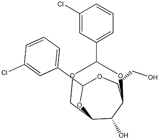 1-O,4-O:2-O,5-O-Bis(3-chlorobenzylidene)-D-glucitol Struktur