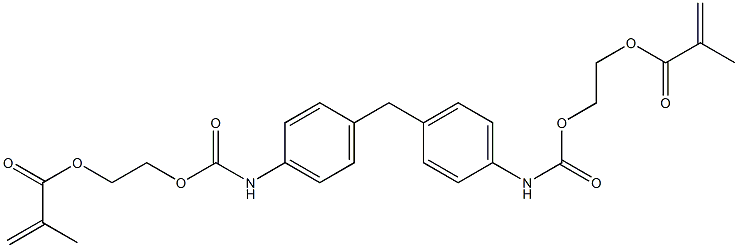 Methylenebis(4,1-phenylene)biscarbamic acid bis(2-methacryloyloxyethyl) ester Struktur