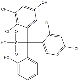 (2,4-Dichlorophenyl)(2,3-dichloro-5-hydroxyphenyl)(2-hydroxyphenyl)methanesulfonic acid Struktur