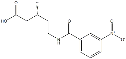 [R,(+)]-3-Methyl-5-(m-nitrobenzoylamino)valeric acid Struktur