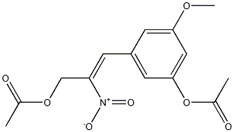 Acetic acid 2-nitro-3-[3-methoxy-5-acetoxyphenyl]-2-propenyl ester Struktur