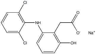 6-Hydroxy-2-(2,6-dichlorophenylamino)benzeneacetic acid sodium salt Struktur