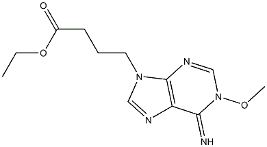 1,6-Dihydro-6-imino-1-methoxy-9H-purine-9-butanoic acid ethyl ester Struktur