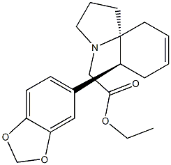 (5S,10S)-10-(1,3-Benzodioxol-5-yl)-1-azaspiro[4.5]dec-7-ene-1-acetic acid ethyl ester Struktur