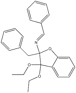 2-Benzyl-3,3-diethoxy-2,3-dihydro-2-benzylideneaminobenzofuran Struktur