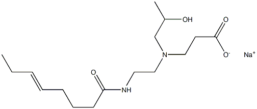 3-[N-(2-Hydroxypropyl)-N-[2-(5-octenoylamino)ethyl]amino]propionic acid sodium salt Struktur