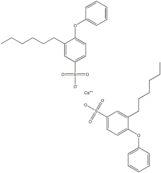 Bis(3-hexyl-4-phenoxybenzenesulfonic acid)calcium salt Struktur