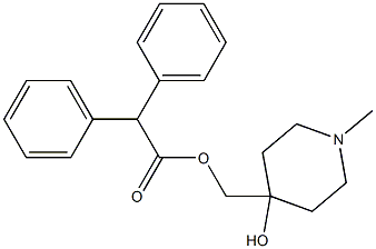 2,2-Diphenylacetic acid (4-hydroxy-1-methylpiperidin-4-yl)methyl ester Struktur