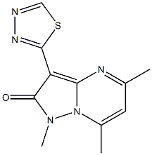 1,5,7-Trimethyl-3-(1,3,4-thiadiazol-2-yl)pyrazolo[1,5-a]pyrimidin-2(1H)-one Struktur