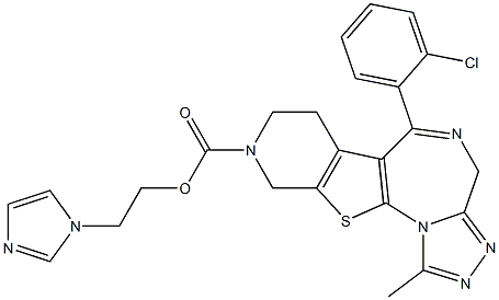 1-Methyl-6-(2-chlorophenyl)-9-[[2-(1H-imidazol-1-yl)ethoxy]carbonyl]-7,8,9,10-tetrahydro-4H-pyrido[4',3':4,5]thieno[3,2-f][1,2,4]triazolo[4,3-a][1,4]diazepine Struktur